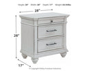 Kanwyn - Three Drawer Night Stand - Whitewash