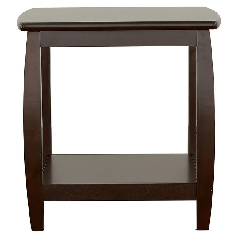 Dixon - 1-Shelf Square Wood End Table Espresso - Cappuccino