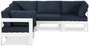 Nizuc - Outdoor Patio 5 Piece Modular Sectional With White Frame