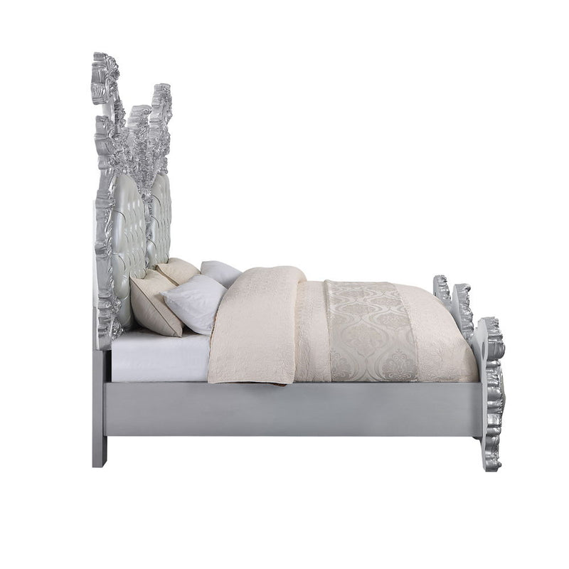 Valkyrie - Eastern King Bed - PU, Light Gold & Gray Finish