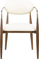 Ronda - Vegan Leather Upholstered Dining Arm Chair - Walnut Legs