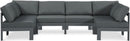 Nizuc - Outdoor Patio 6 Piece Modular Sectional With Gray Frame