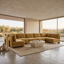 Hammond - Velvet Performance Fabric Upholstered 7 Piece U-Shaped Armless Sectional