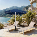 Amalfi - Patio Umbrella - Black Base / White Pole