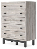 Vessalli - Five Drawer Wide Chest - Black / Gray