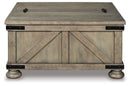 Aldwin - Cocktail Table With Storage - Square - Gray