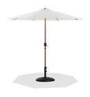 Fiji - Aluminum Patio Umbrella With Round Black And Teak Base