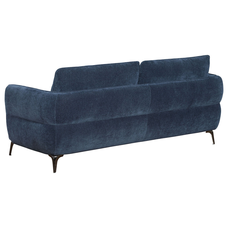 Lively - Chenille Upholstered Modern Track Arm Sofa - Blue