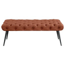 Ella - Upholstered Tufted Bench Metal Legs