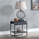 Raziela - 21" End Table - Concrete Gray & Black