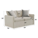 Upendo - Loveseat With 2 Pillows - Beige Linen