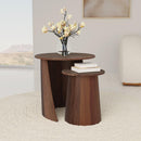 Yency - 2 Piece Round - Mango Wood Nesting Table Set - Dark Brown