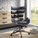 Megan - Office Chair - Vintage Black Top Grain Leather & Aluminum
