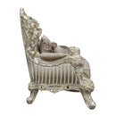 Sorina - Chair With 2 Pillows - Velvet, Fabric & Antique Gold