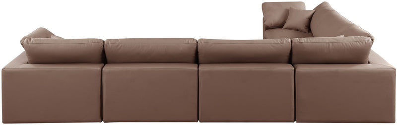 Comfy - 6 Piece Faux Leather Modular Corner Sectional