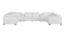 1208 - 8 Piece U Shaped Leather Sectional With 4 Power Recliner & Power Headrests - White