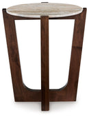 Tanidore - Round End Table - Warm Brown
