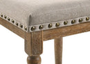 Farsiris - Counter Height Stool (Set of 2) - Beige Fabric & Weathered Oak