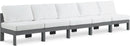 Nizuc - Outdoor Patio 5 Seat Modular Armless Sofa With Gray Frame