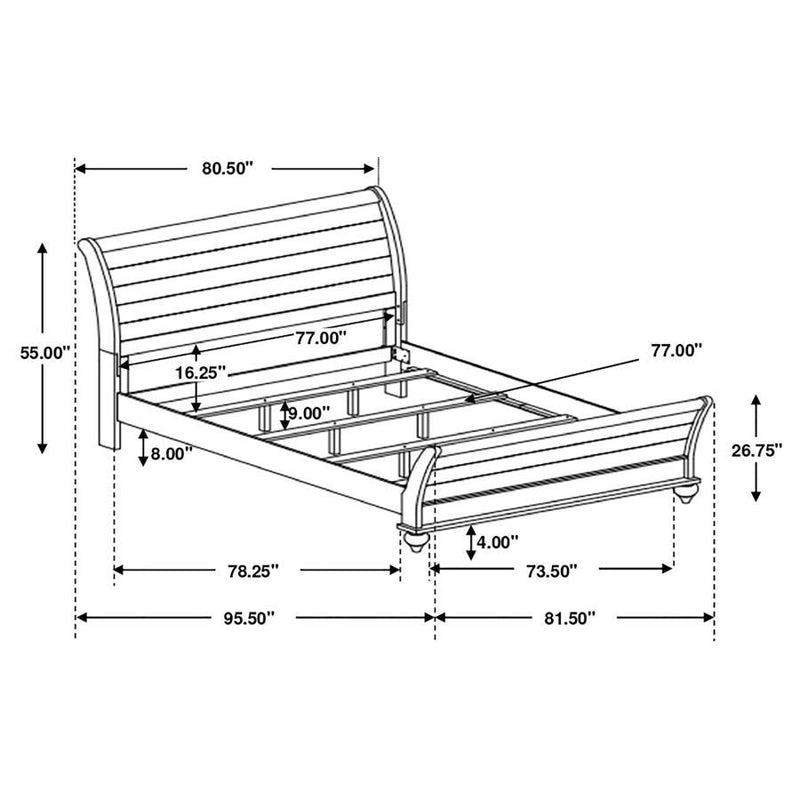 Stillwood - Wood Sleigh Bed