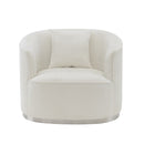 Odette - Chair With Pillow - Beige Chenille
