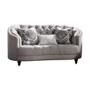 Saira - Loveseat With 3 Pillows - Light Gray Fabric