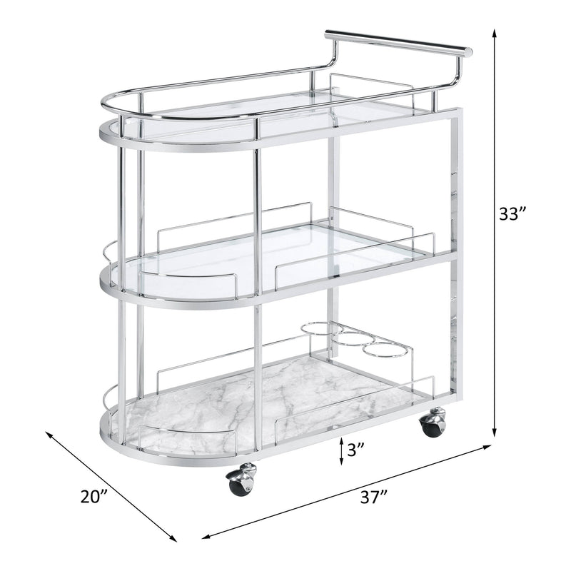 Inyo - Serving Cart - Clear Glass & Chrome