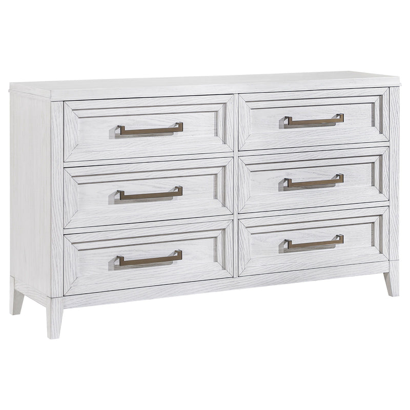 Marielle - 6 Drawer Bedroom Dresser - Distressed White