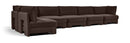 Hammond - Velvet Performance Fabric Upholstered 6 Piece L-Shaped Armless Sectional