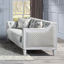 Katia - Loveseat With 2 Pillows - Light Gray Linen & Weathered White