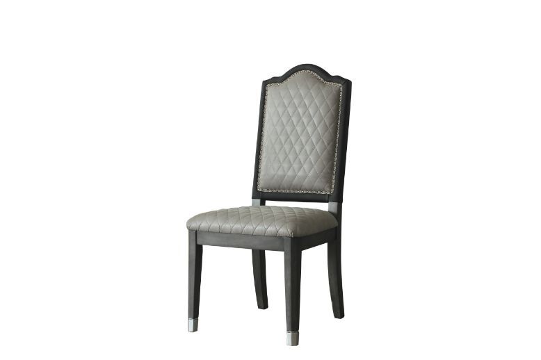 House Beatrice - Side Chair (Set of 2) - Two Tone Gray Fabric & Charcoal