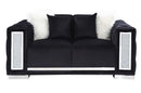 Trislar - Loveseat With 4 Pillows (Same 52526) - Black Velvet