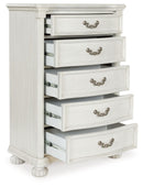Montelaine - Five Drawer Chest - Antique White