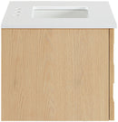 Leonardo - Engineered Stone And Solid Wood 24" Wall Mounted Bathroom Vanity