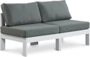 Nizuc - Outdoor Patio 2 Seat Armless Modular Sofa With White Frame