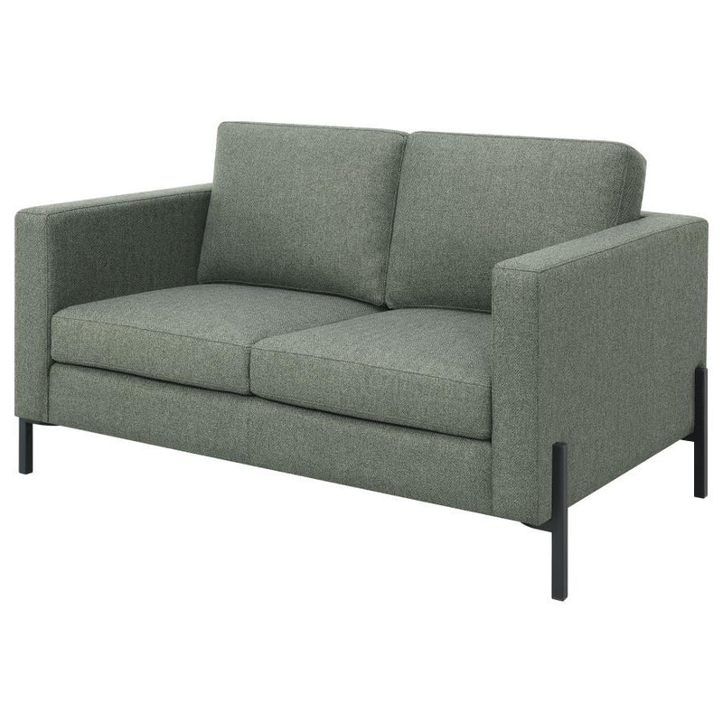 Tilly - Upholstered Track Arm Loveseat - Sage