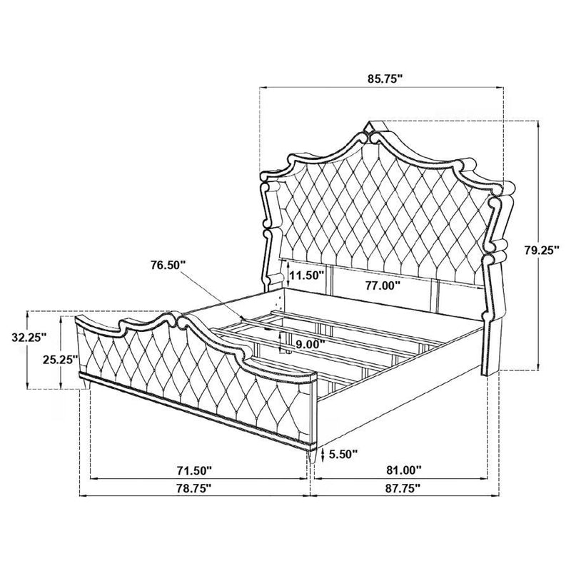 Antonella - Upholstered Panel Bed