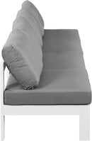 Nizuc - Outdoor Patio 4 Seat Armless Modular Sofa With White Frame