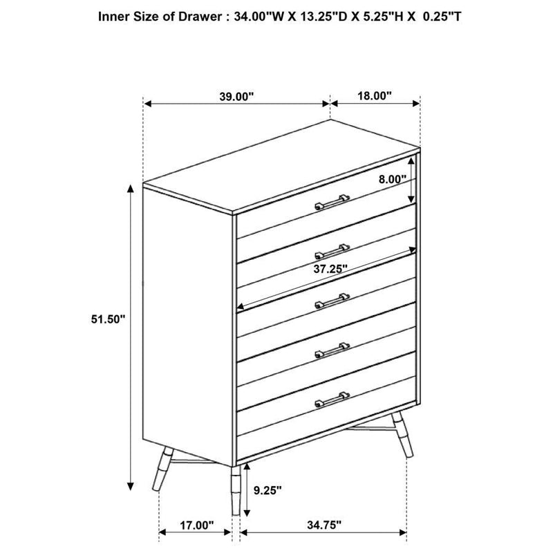 Marlow - 5-Drawer Chest - Rough Sawn Multi