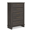 Vonitta Bay - Five Drawer Chest - Dark Brown