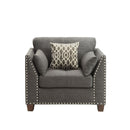 Laurissa - Chair With 3 Pillows - Light Charcoal Linen
