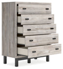 Vessalli - Five Drawer Wide Chest - Black / Gray