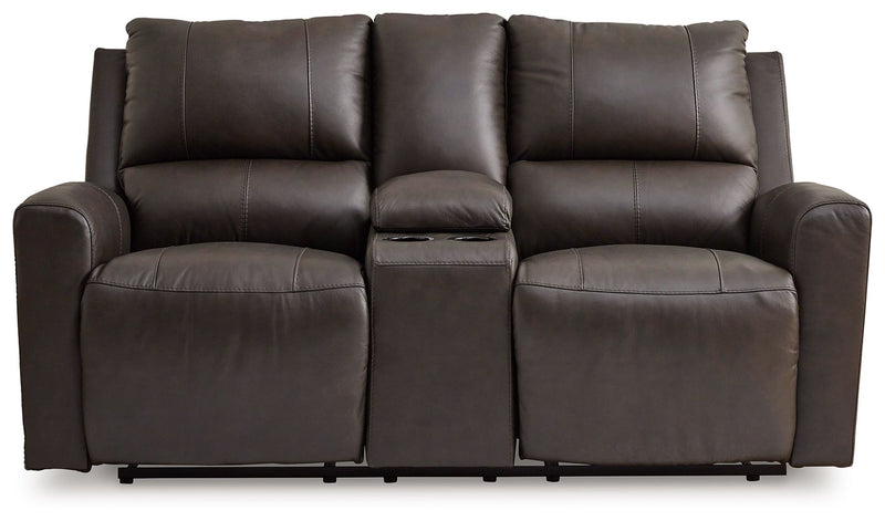 Boxmere - Storm - Dbl Power Reclining Loveseat with Console