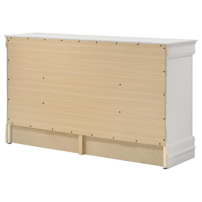 Louis Philippe - 6 Drawers Dresser - White