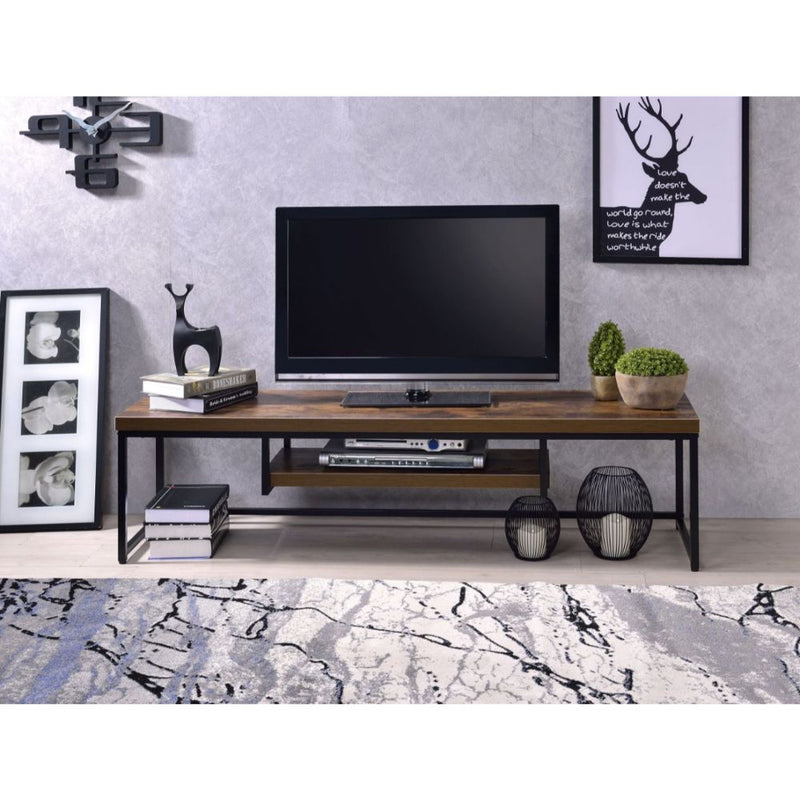 Bob - TV Stand - Weathered Oak & Black - 16"