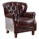 Brancaster - Accent Chair - Vintage Brown & Aluminum