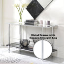 Angwin - Console Table - Mirrored, Faux Marble Top & Chrome
