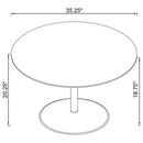 Ganso - Round Metal Coffee Table With Tempered Glass Top