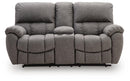 Bakerstein - Power Reclining Loveseat/Console/Adjustable Headrest - Galaxy