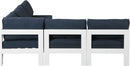 Nizuc - Outdoor Patio 5 Piece Modular Sectional With White Frame